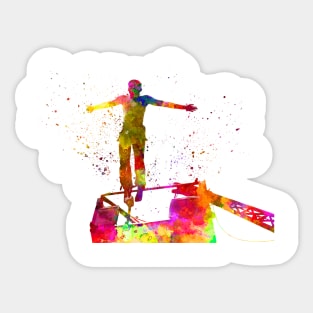 Bungee jumping base jump in watercolor Sticker